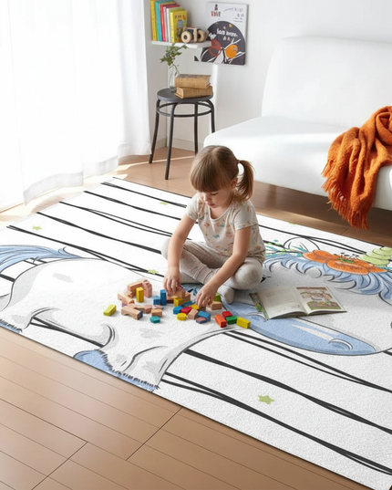 unicorn fleece rug - in-use