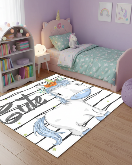 unicorn fleece rug - lifestyle