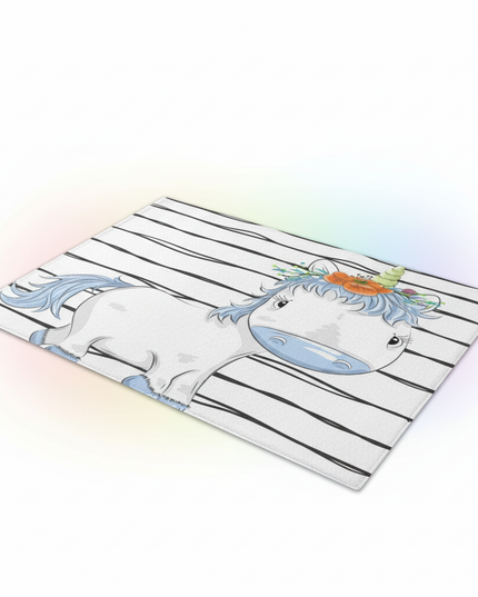 unicorn fleece rug - white-bg