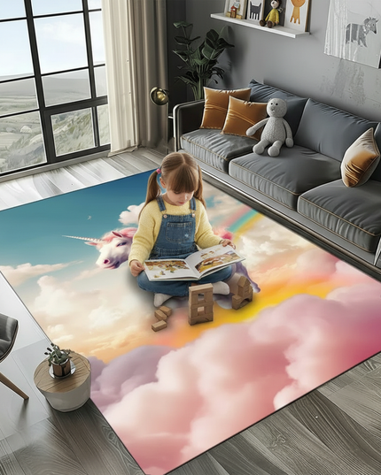 unicorn floor rug - in-use