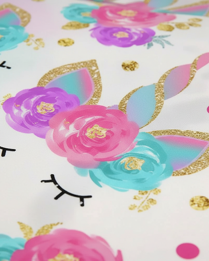 unicorn floral bedding - detail
