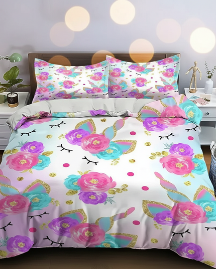 unicorn floral bedding - lifestyle