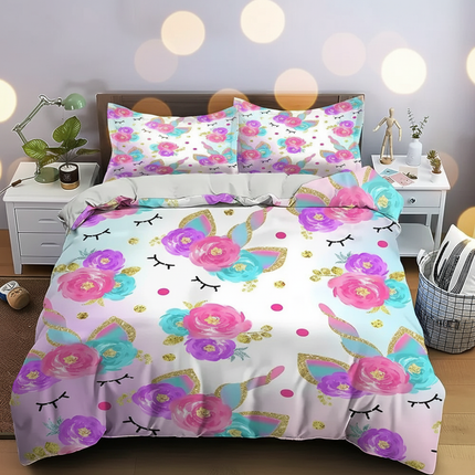 unicorn floral bedding - lifestyle