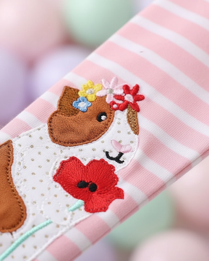 unicorn floral leggings - detail