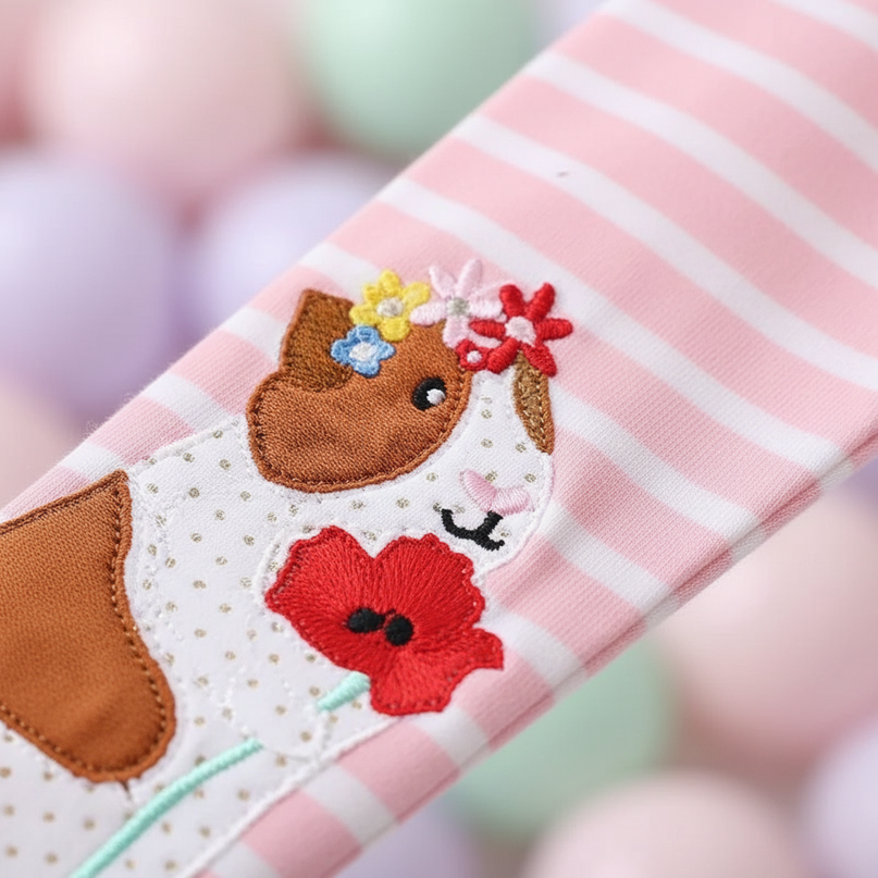 unicorn floral leggings - detail