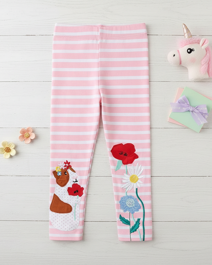 unicorn floral leggings - flat-lay