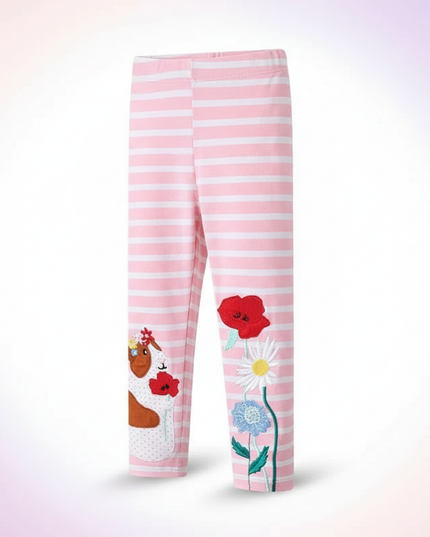 unicorn floral leggings - white-bg