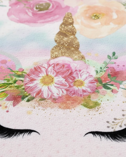 unicorn floral rug - detail
