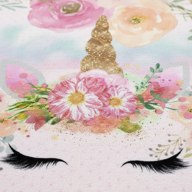 unicorn floral rug - detail