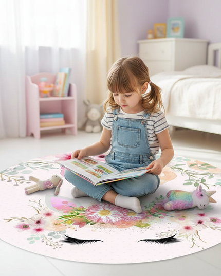unicorn floral rug - in-use