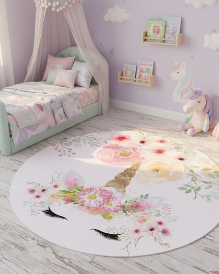 unicorn floral rug - lifestyle