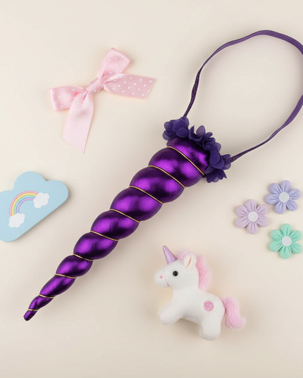 unicorn flower crown headband - flat-lay