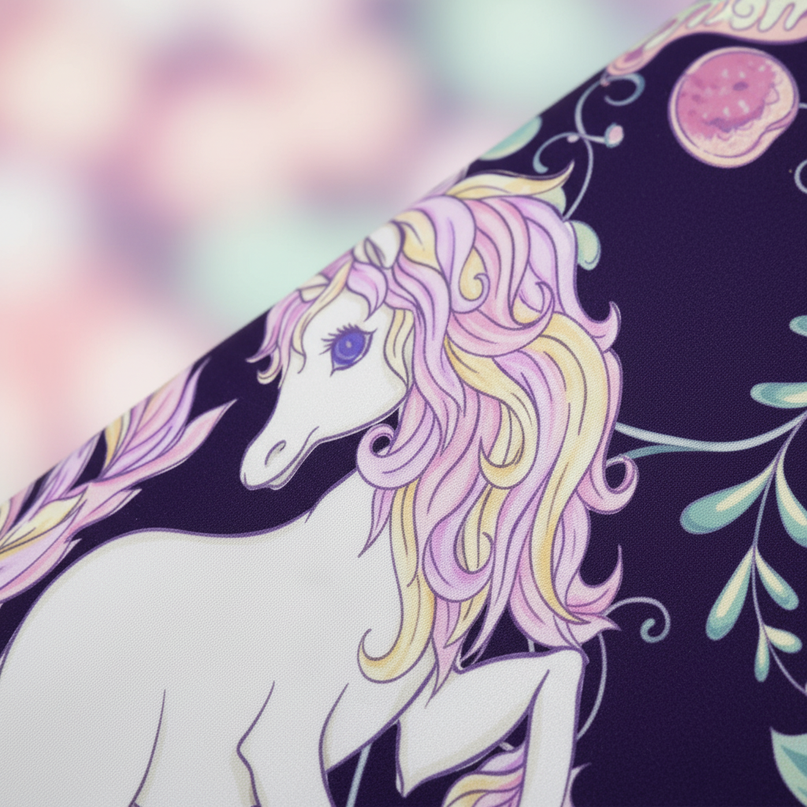 unicorn flower curtains - detail