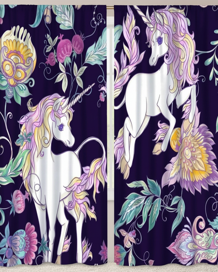 unicorn flower curtains - lifestyle