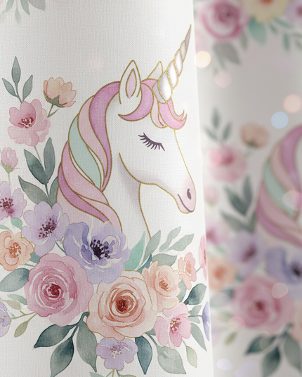unicorn flower shower curtain - detail