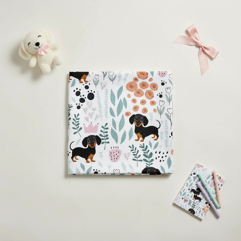 unicorn flower shower curtain - flat-lay