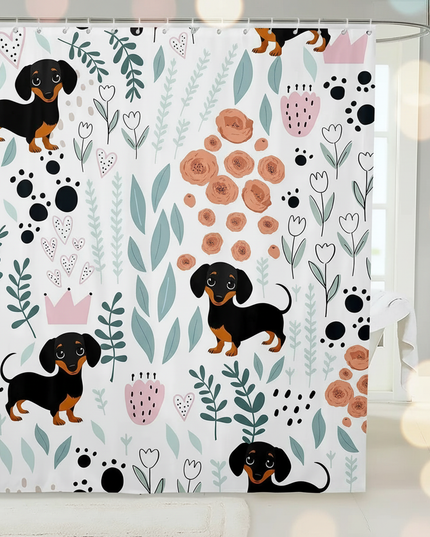 unicorn flower shower curtain - lifestyle