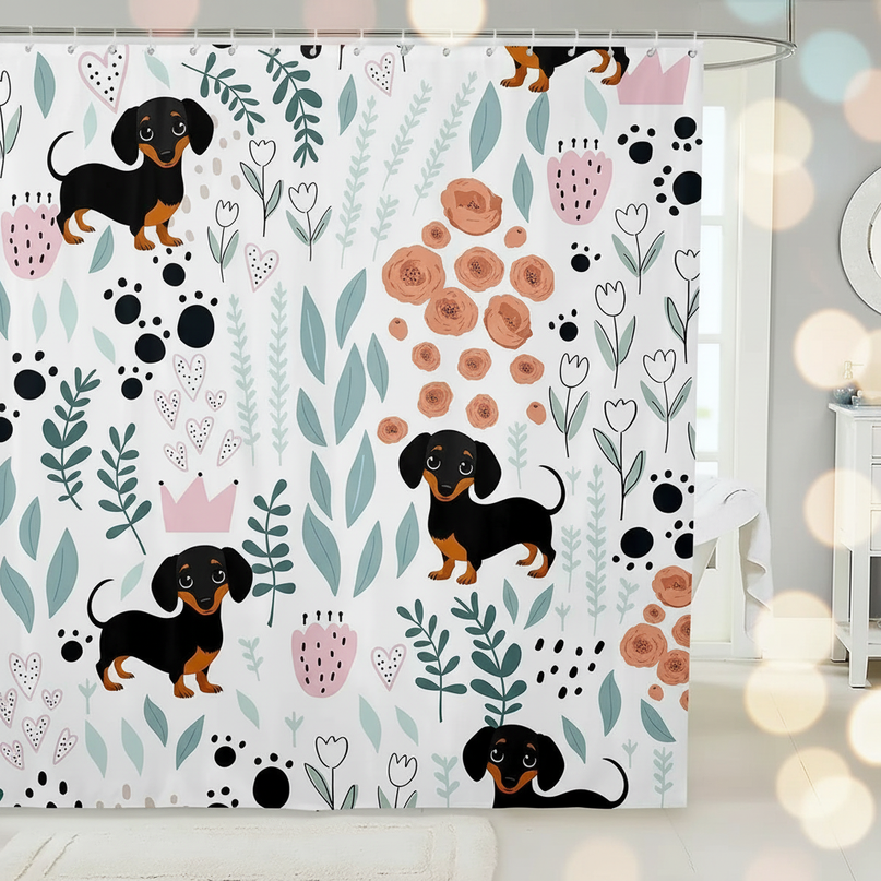 unicorn flower shower curtain - lifestyle
