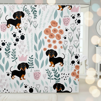 unicorn flower shower curtain - lifestyle