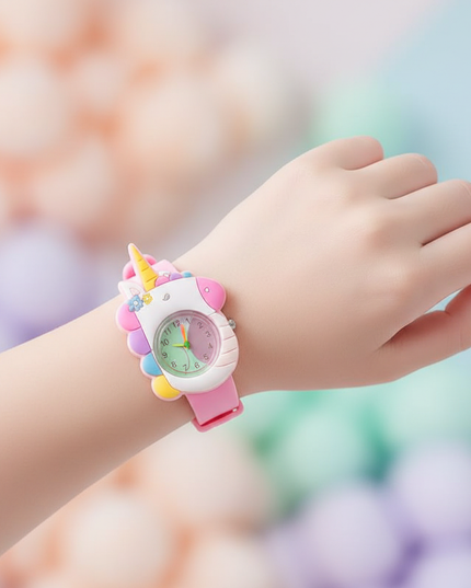 unicorn flower watch - in-use