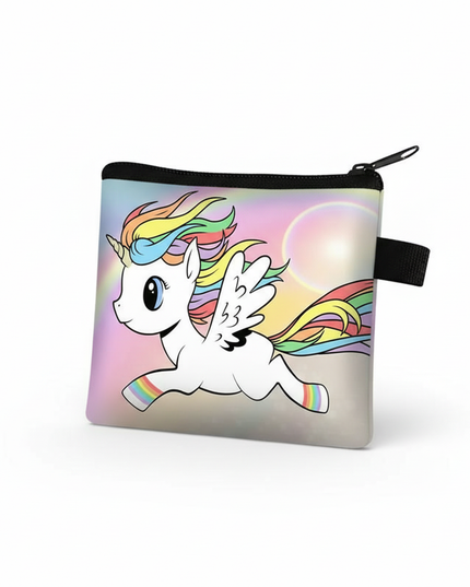 unicorn flying print purse - white-bg
