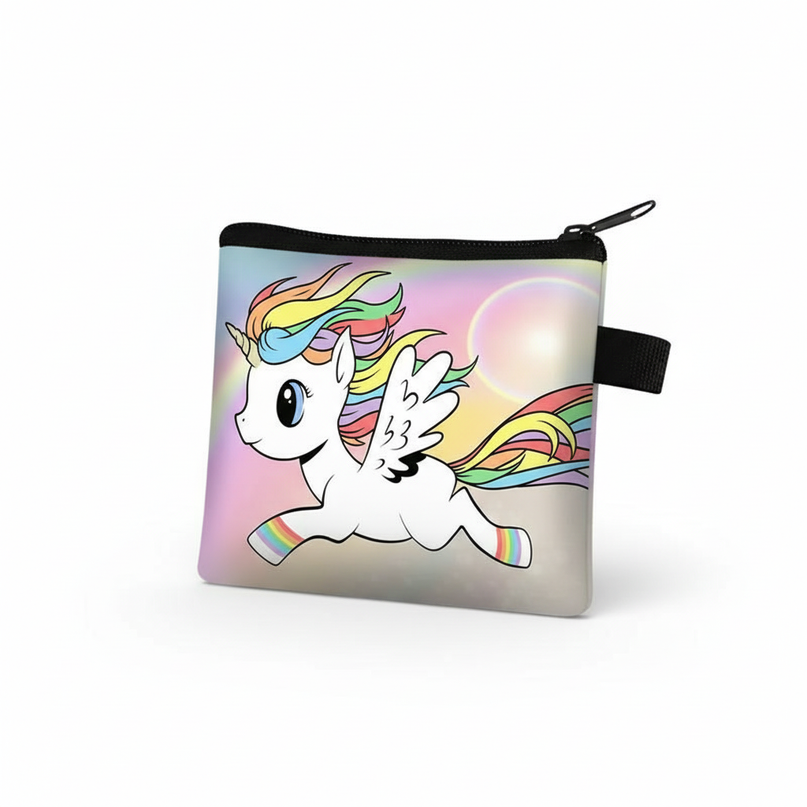unicorn flying print purse - white-bg