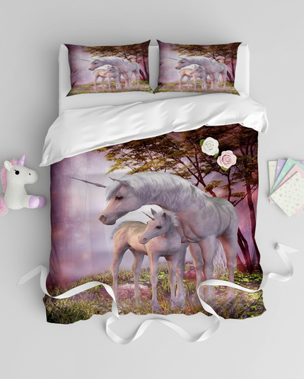 unicorn foal bedding - flat-lay