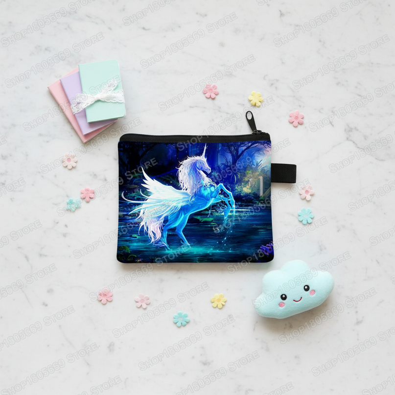 unicorn forest print purse - flat-lay