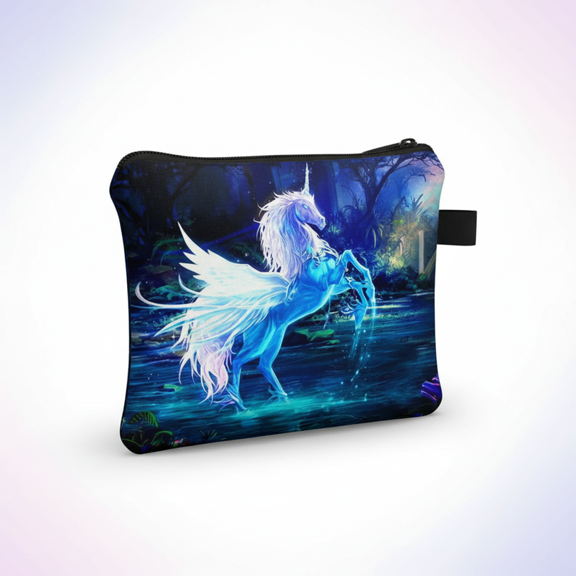 unicorn forest print purse - white-bg