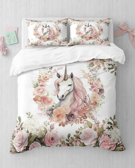 unicorn full size bedding - flat-lay