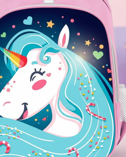 unicorn fun backpack for school - detail