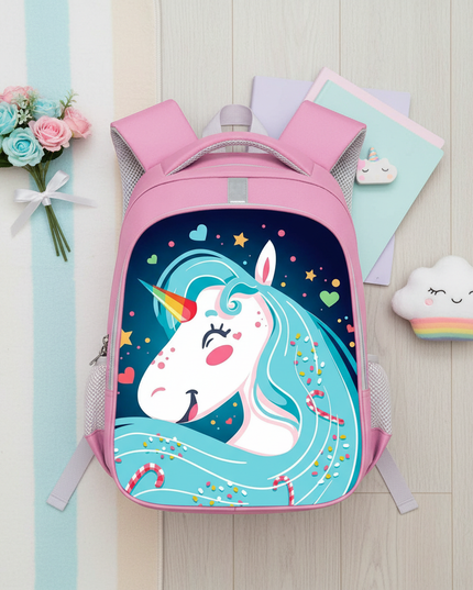 unicorn fun backpack for school - flat-lay