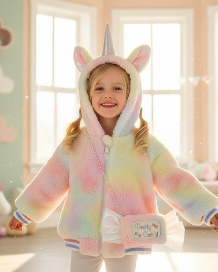 unicorn fur coat - in-use