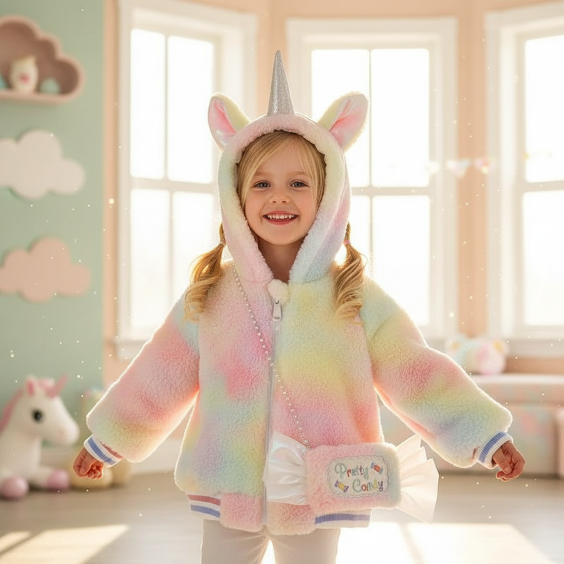 unicorn fur coat - in-use