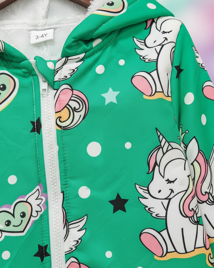 unicorn fur jacket - detail