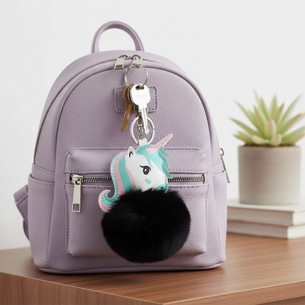 unicorn fur keychain - lifestyle