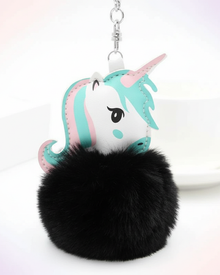 unicorn fur keychain - white-bg
