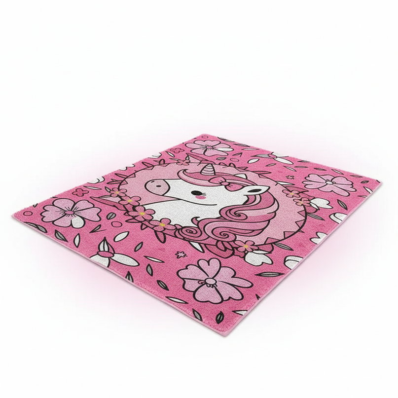 unicorn fur rug - white-bg