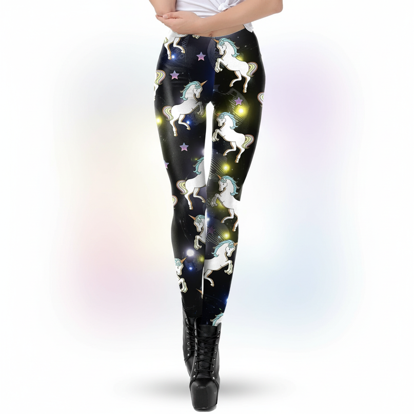 unicorn galaxy leggings - white-bg