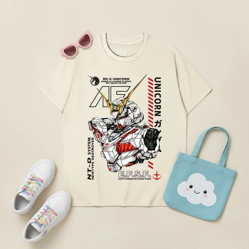 unicorn gaming shirt - flat-lay