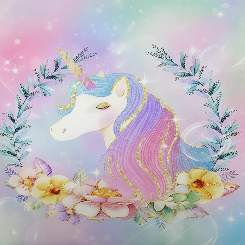 unicorn garden bedding - detail