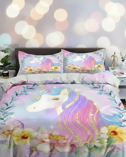 unicorn garden bedding - lifestyle