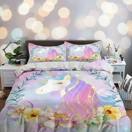unicorn garden bedding - lifestyle