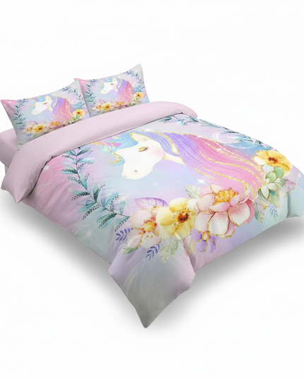 unicorn garden bedding - white-bg