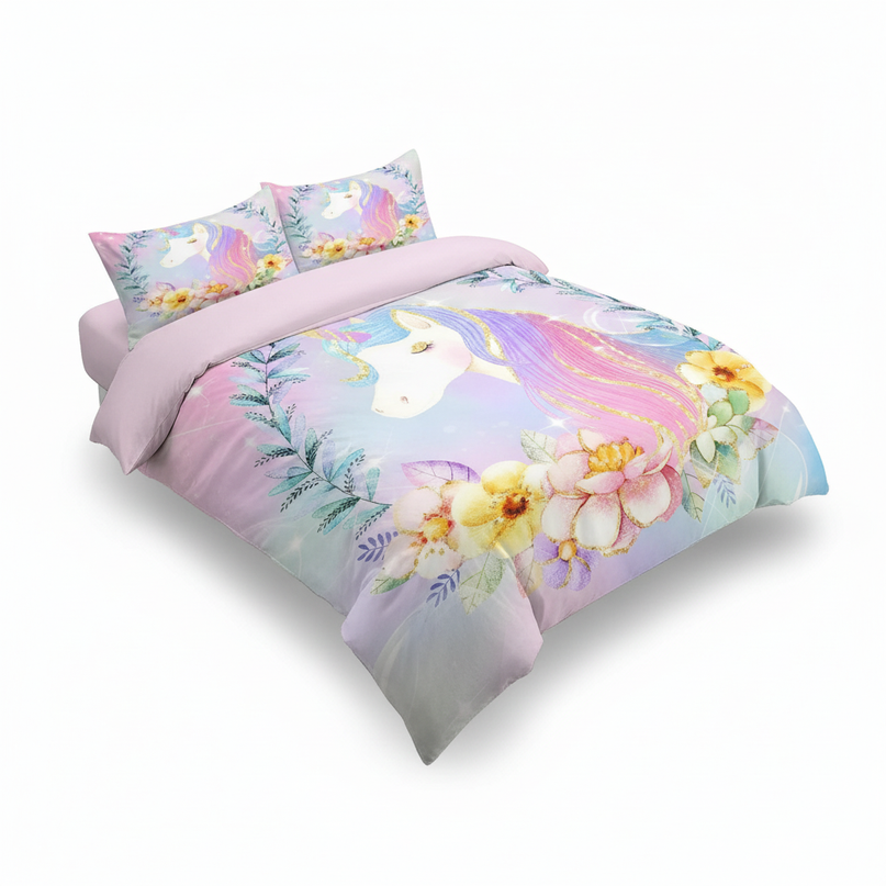 unicorn garden bedding - white-bg
