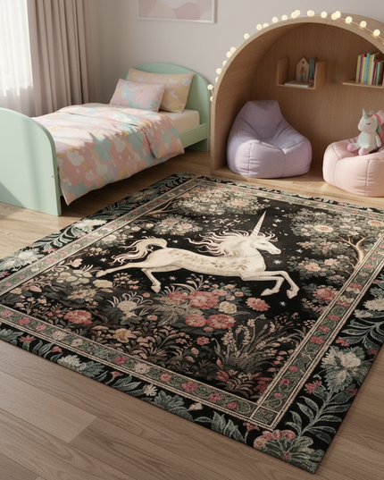 unicorn garden rug - lifestyle
