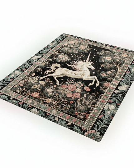 unicorn garden rug - white-bg
