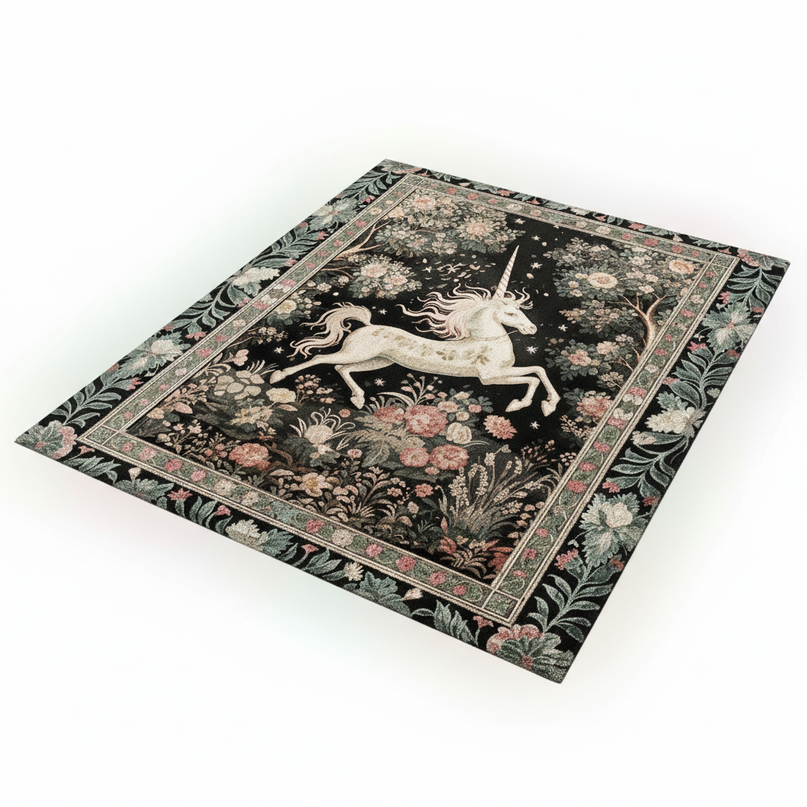 unicorn garden rug - white-bg