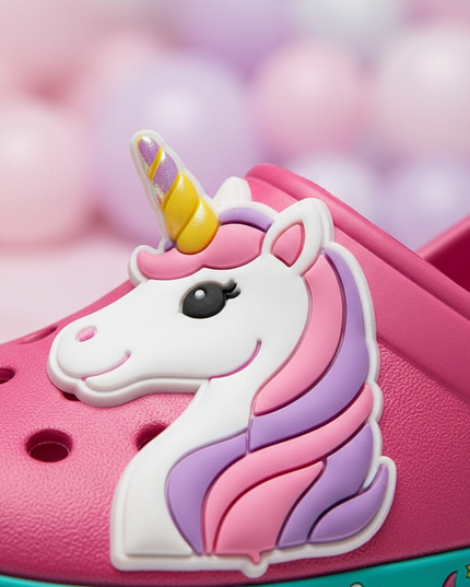 unicorn garden slippers - detail