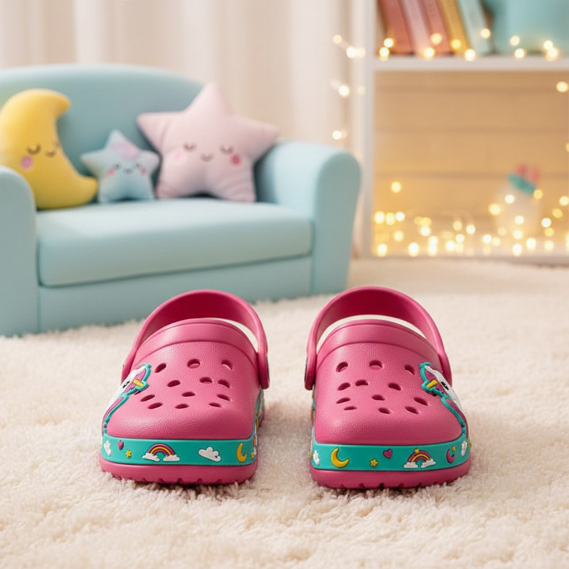 unicorn garden slippers - lifestyle